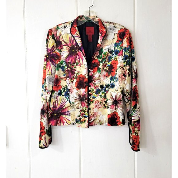 JS ollections Jackets & Blazers - JS Collections Silk Floral Jacket